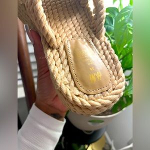 H&M beige platform slides